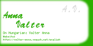 anna valter business card